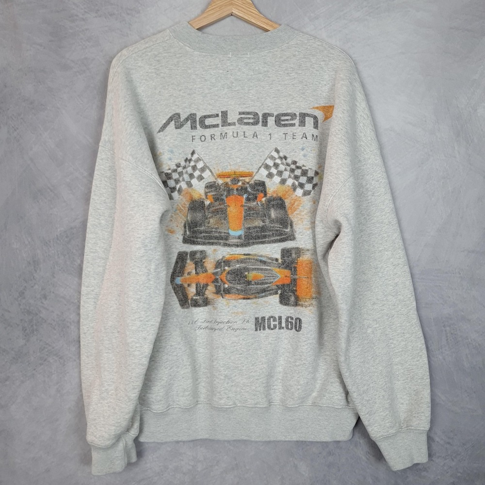 Abercrombie McLaren Formula 1 Team Sweatshirt Mens Large Gray Racing F1 Crewneck